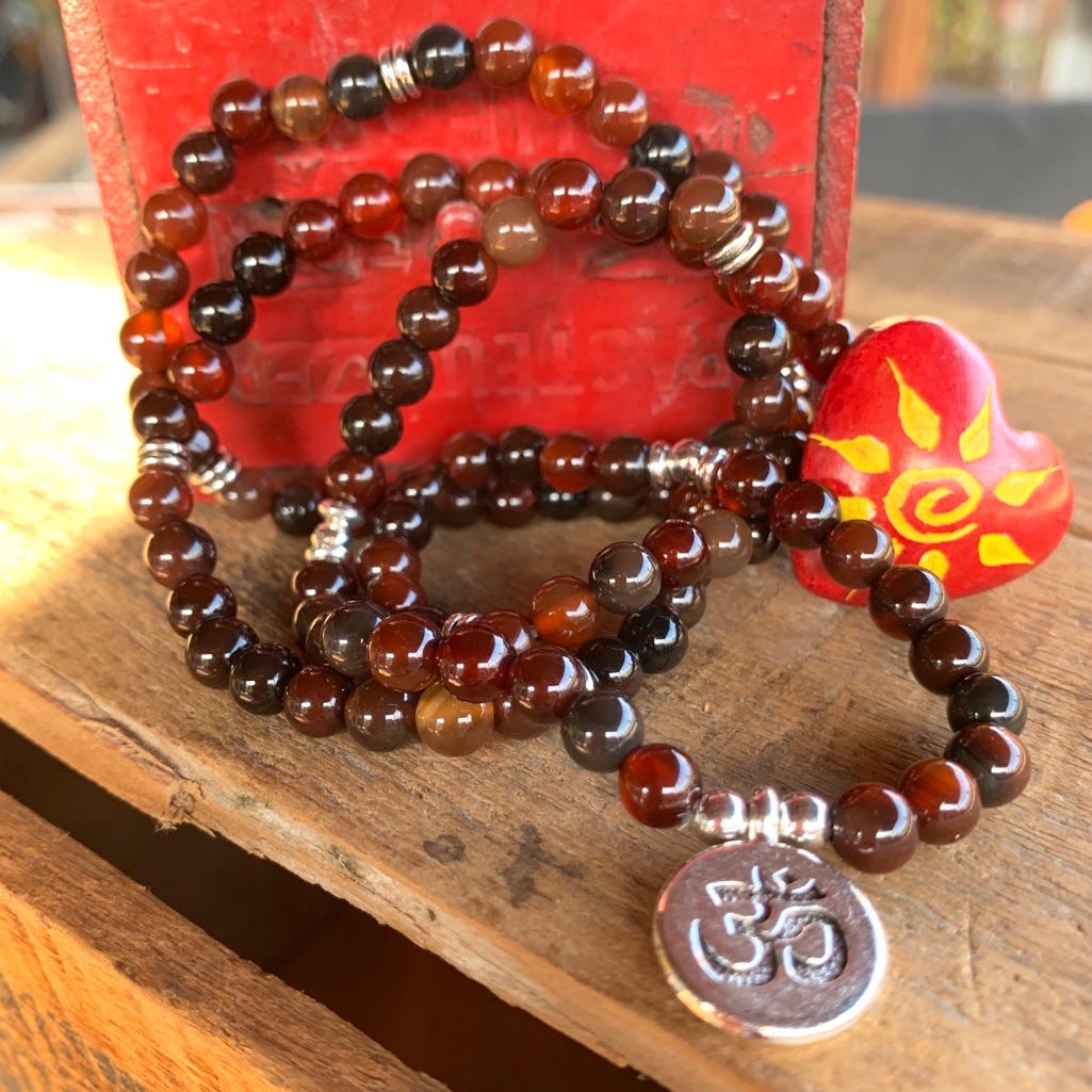Red Agate Stone Mala NecklaceBracelet 6mm 35$